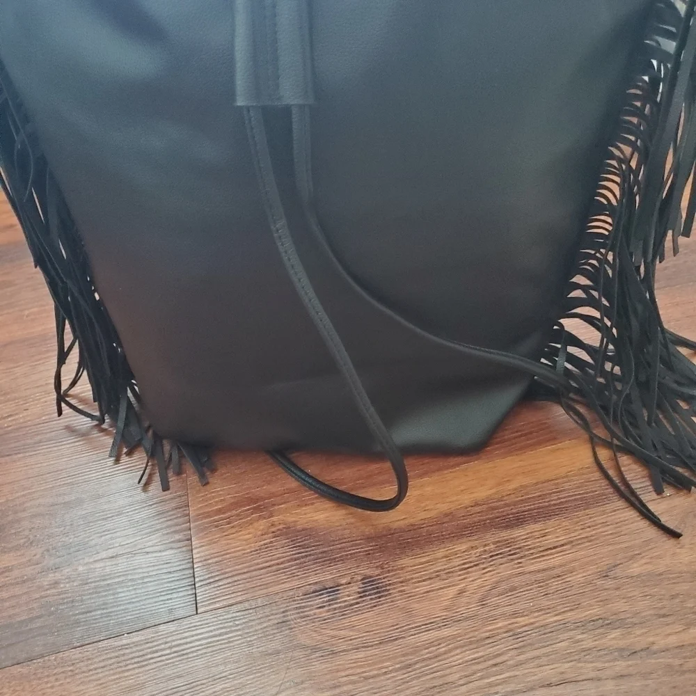Victoria's Secret Fashion Show Black Leather  Backpack Backstage‎ Bag